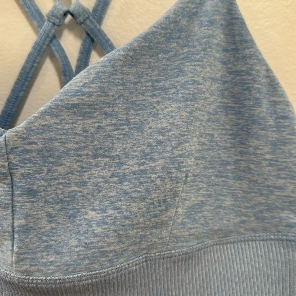 Alo Yoga baby blue cross back sports bra